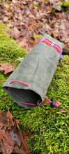 Rugged Green Waxed Canvas Bag with Vintage Trim Perfect for the Holidays