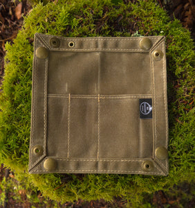 EDC Waxed Canvas Travel Tray for your Gear and EDC 3.0 Deeper Pocket *New Size*