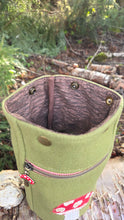 OOAK Mushroom Wool & Canvas Bucket Bag