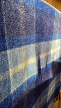 Vintage Paris Woolen Mills Blue Plaid Wool Blanket | Made in Oregon