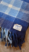 Vintage Paris Woolen Mills Blue Plaid Wool Blanket | Made in Oregon