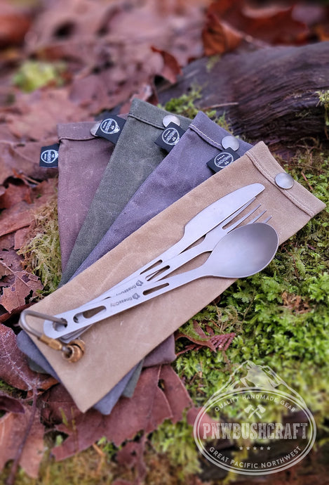 Waxed Canvas Spork Bag By PNWBUSHCRAFT