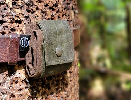 waxed canvas bag for collecting mushrooms by PNWBUSHCRAFT