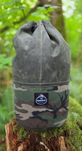 Extra Large Woodland Camo Waxed Canvas Cedar Bucket Bag
