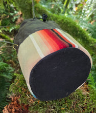 Cedar Bucket Waxed Canvas Bag with Vintage Serape Pockets - One-of-a-Kind Heritage Piece