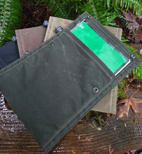 Waxed Canvas Two Snap Notebook Pouch Built Bigger for the Trail