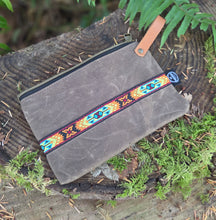 Waxed Canvas Zipper Pouch with Leather