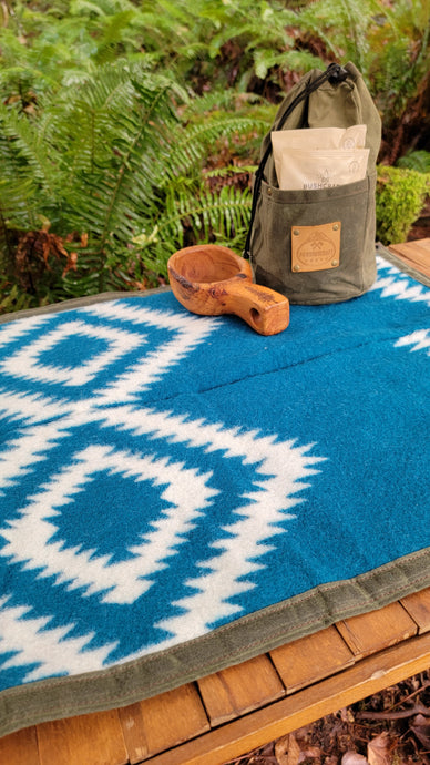 Blue Pendleton Wool and Waxed Canvas Jr Groundcloth