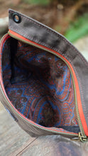 Vintage Paisley Lined Waxed Canvas Zipper Pouch