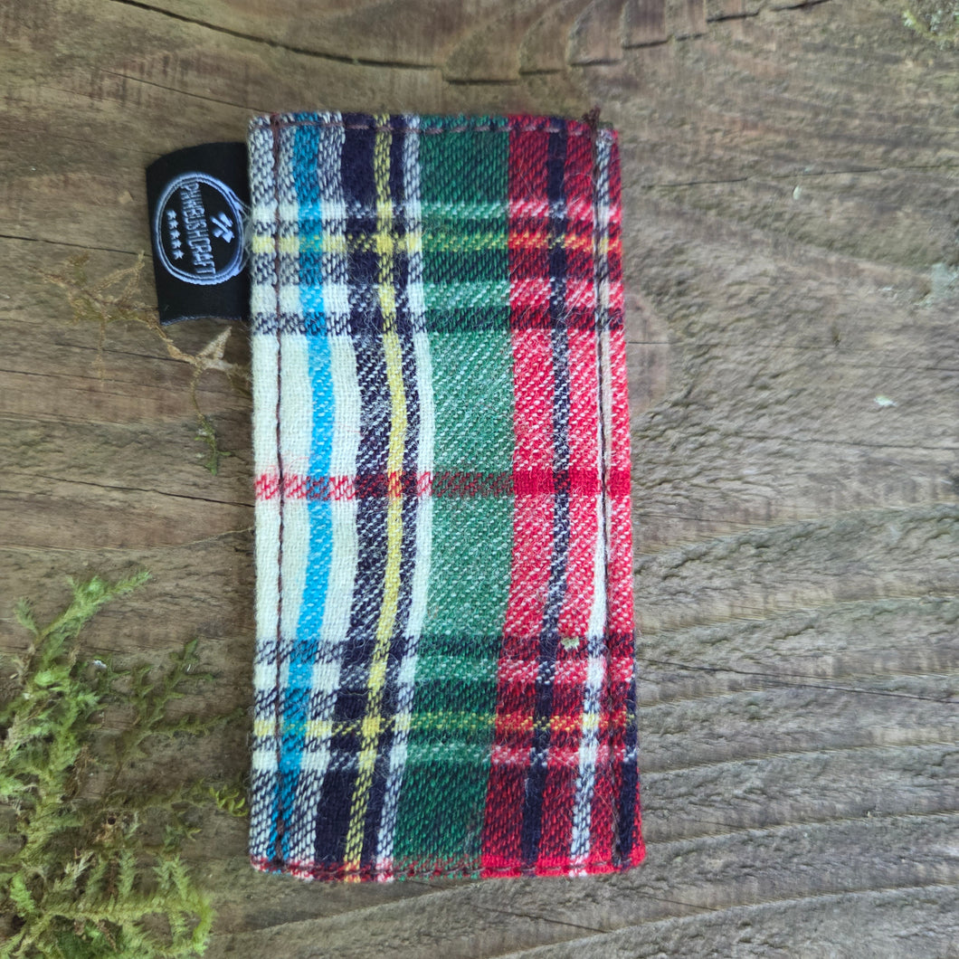 Plaids and Stripes Tiny Pocketknife Bag Slip in Waxed Canvas