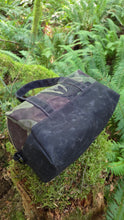 Small Utility Waxed Canvas Duffle – Woodland Camo and Black