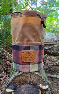 Handcrafted Groundcloth & Cedar Bucket Bag – Vintage Wool + Waxed Canvas Set of 2