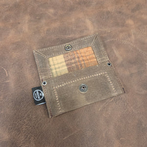 Tiny Waxed Canvas Dice Pouch with Wool Lining