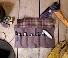 Wool and Waxed Canvas Pocketknife Roll Up