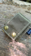 Rugged Waxed Canvas Foraging Bag, Hip Pouch Tan with Blue and Green Stripes