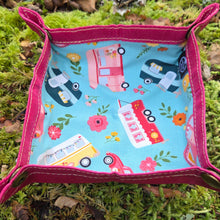 Raspberry Waxed Canvas Bucket Bag &amp; Matching Travel Tray