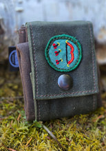 Deep Waxed Canvas Foraging Pouch with Vintage Scout Patches