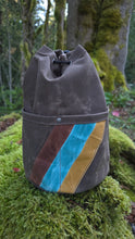 Brown Retro Waxed Canvas Cedar Bucket Bag with Outside Pockets