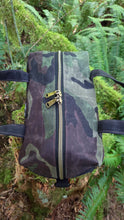 Small Utility Waxed Canvas Duffle – Woodland Camo and Black