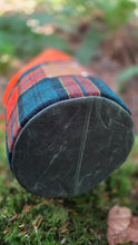 Orange Waxed Canvas Medium Cedar Bucket Bag with Vintage Plaid Wool