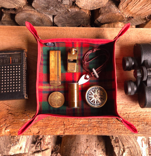 Red Waxed Canvas Medium Travel Trays for your Gear or EDC