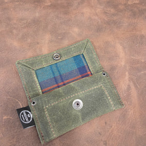 Tiny Waxed Canvas Dice Pouch with Wool Lining