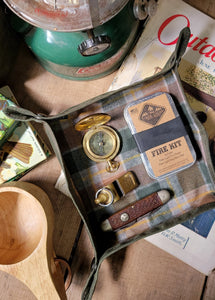 Waxed Canvas Travel Tray Lined Medium