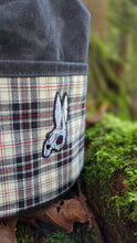 Death Bunny XL Black Cedar Bucket Bag – Waxed Canvas with Plaid Pockets