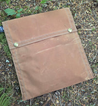 Waxed Canvas Two Snap Notebook Pouch  with Vintage Lining Built Bigger for the Trail