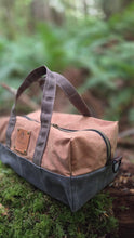 Small Utility Waxed Canvas Duffle – Steel and Brown