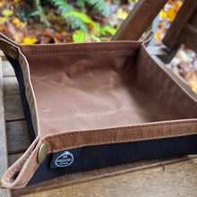 Black and Brown Waxed Canvas Medium Travel Tray