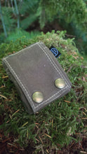 Tan Waxed Canvas Foraging Pouch , Hip Bag with Retro Stripes