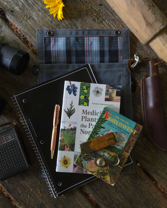 Rugged Waxed Canvas Two Snap Notebook Pouch With Handle Built Bigger for the Trail