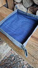 Large Slate Waxed Canvas Travel Tray with Denim for your Gear or EDC