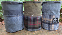 Cedar Bucket Bags with Outside Pockets featuring Vintage Wool