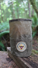 Tan Waxed Canvas Cedar Bucket Bag with Boy Scout Patch