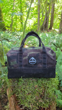 Small Utility Waxed Canvas Duffle – Woodland Camo and Black