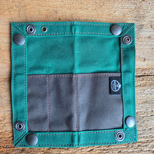EDC Waxed Canvas Travel Tray Bright Green Two Tone