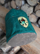 XL Green Cedar Bucket Bag – Waxed Canvas with Vintage Smokey the Bear Patch