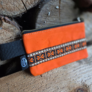 Hunter Orange Waxed Canvas Zipper Pouch