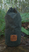 Tall Green Waxed Canvas Lantern Bags