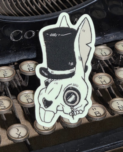 The Dapper Death Bunny (Glow-in-the-Dark Sticker) FREE U.S SHIPPING