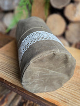 Waxed Canvas and Lace Cedar Bucket Bag Small