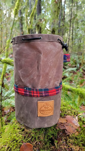 Large Cedar Bucket Bag with Vintage Pendleton on Outside Pockets