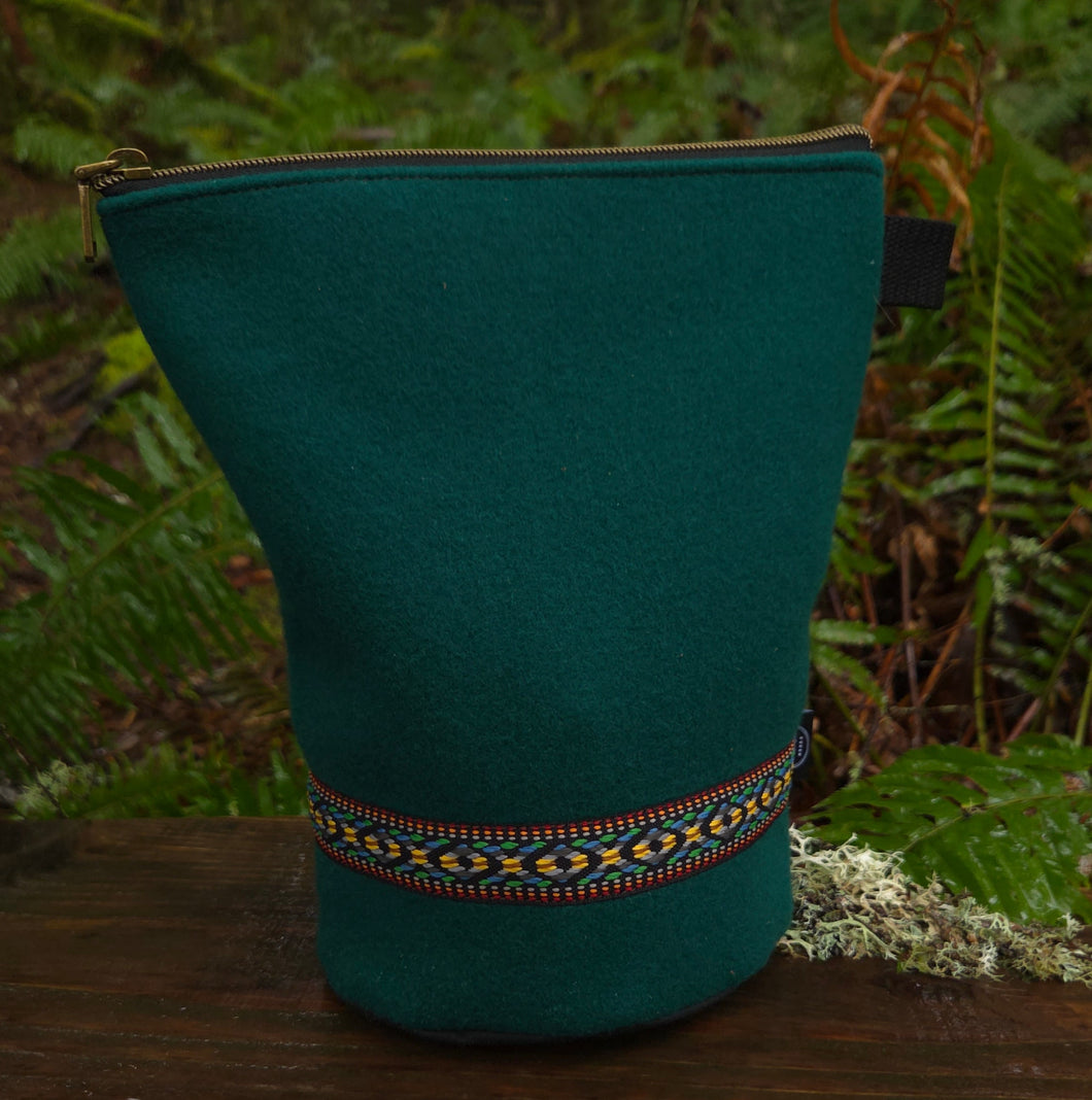 PNWBUSHCRAFT  Vintage Green Wool Bucket Bag *Make it Monday*