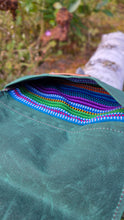 Make it Monday Green Waxed Canvas Roll Up Pouch with Lining