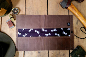 Death Bunny Or Skulls Maple Waxed Canvas Pocketknife Roll Up V 2.0