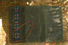 Canvas Roll Up Pouch with Vintage Woven Trim
