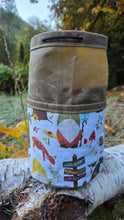 Waxed Canvas Cedar Bucket Bag with Gnomes