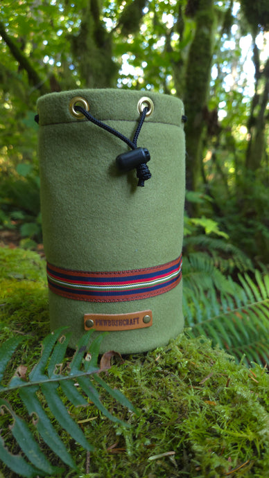 PNWBUSHCRAFT Green Wool & Canvas Bucket Bag